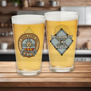 Clan Bell Crest over Tartan Glass