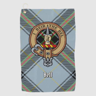 Clan Bell Crest over Tartan Golf Towel