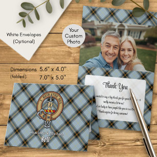Clan Bell Crest over Tartan Invitation
