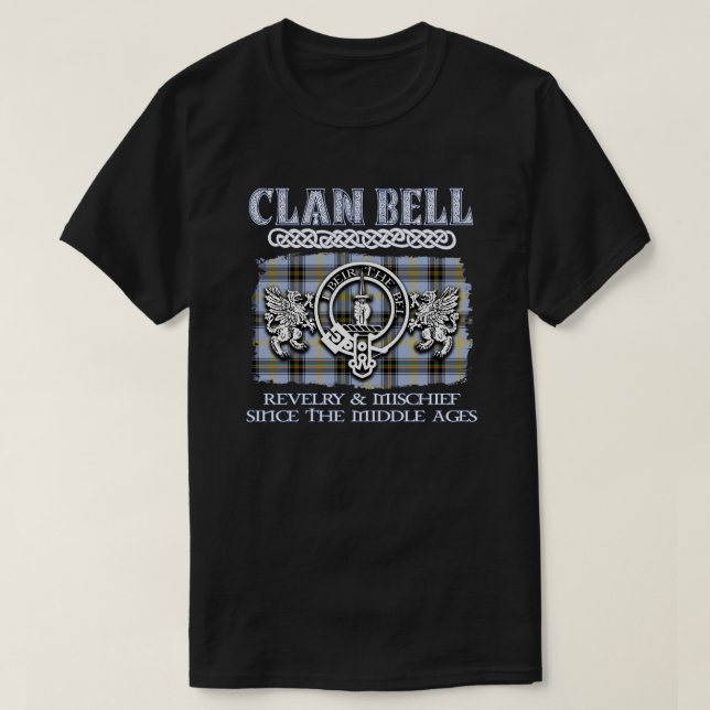 Clan Bell crest Scottish clans Scottish surname T-Shirt (Design Front)
