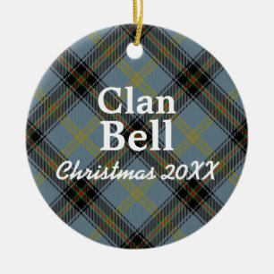 Clan Bell Scottish Tartan Ceramic Tree Decoration
