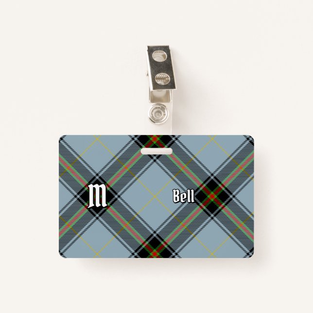 Clan Bell Tartan ID Badge (Front with Clip)
