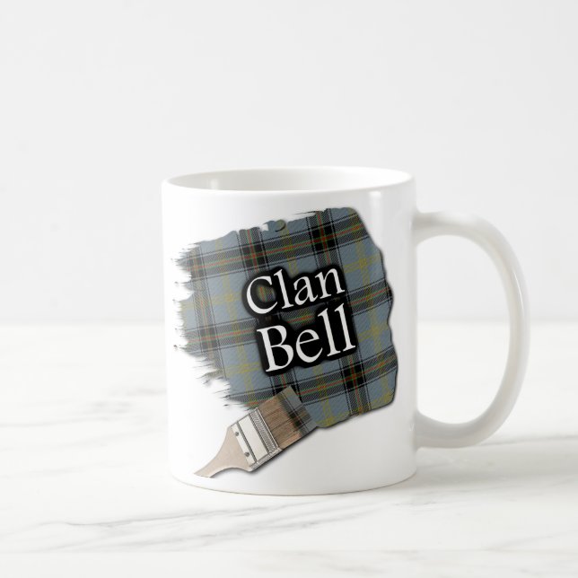Clan Bell Tartan Paint Brush Cup Mug (Right)