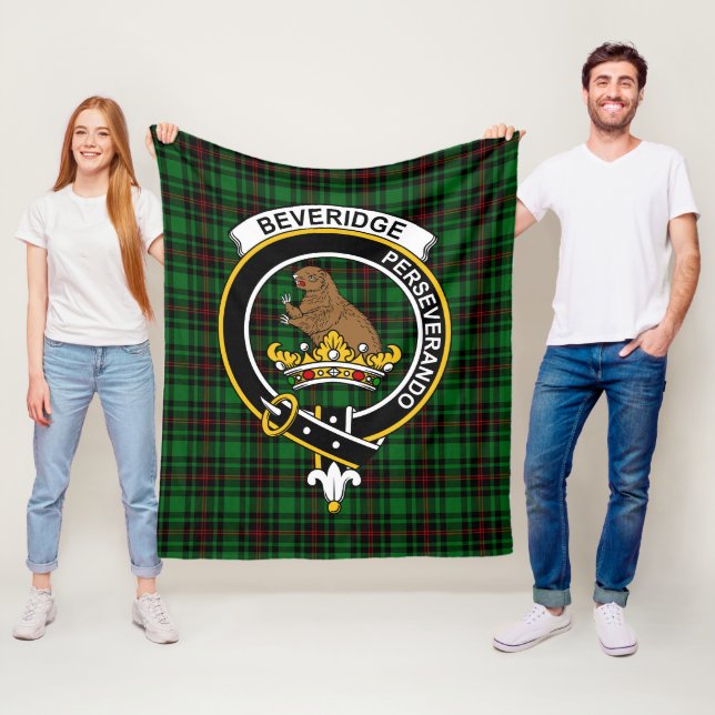 Clan Beveridge Tartan Plaid Fleece Blanket (In Situ)