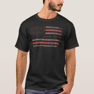 Clan Binning Scottish tartan US flag kilt Scotland T-Shirt