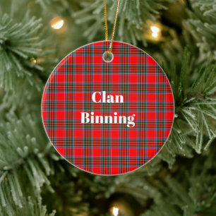 Clan Binning Tartan Ceramic Ornament