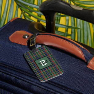 Clan Bisset Plaid Monogrammed Luggage Tag