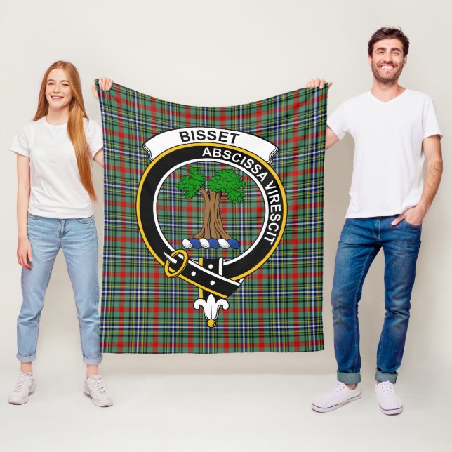 Clan Bisset Tartan Plaid Fleece Blanket (In Situ)