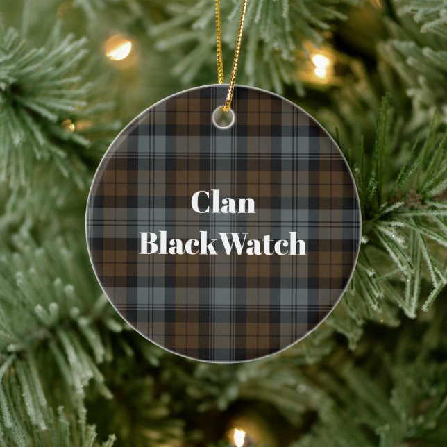 Clan BlackWatch Weathered Tartan Ceramic Ornament (Tree)