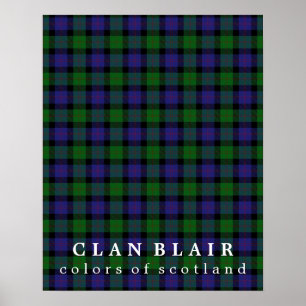 Clan Blair Colours of Scotland Tartan Poster