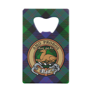 Clan Blair Crest over Tartan