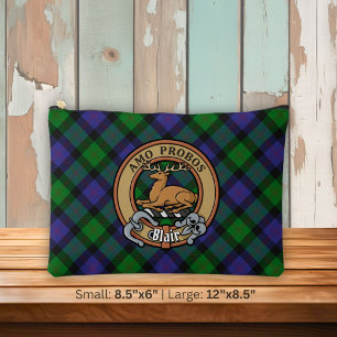 Clan Blair Crest over Tartan Accessory Pouch