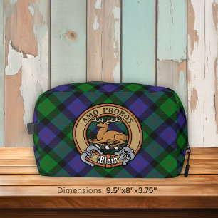 Clan Blair Crest over Tartan Dopp Kit