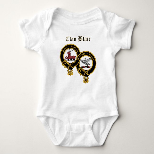 Clan Blair Crest with Name Baby Jumper Bodysuit (Front)