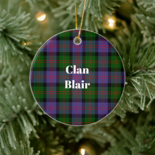 Clan Blair Modern Tartan Ceramic Ornament