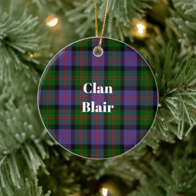 Clan Blair Modern Tartan Ceramic Ornament (Tree)