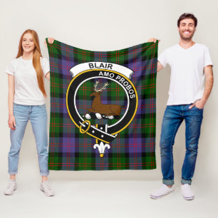 Clan Blair Modern Tartan Plaid Fleece Blanket