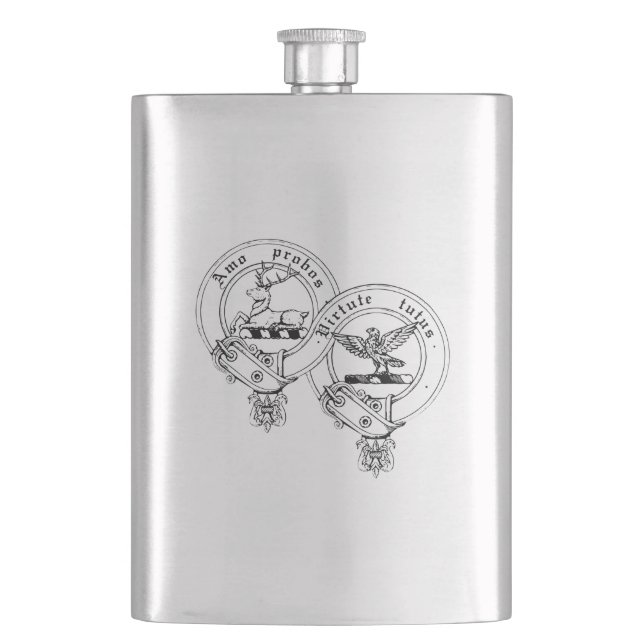Clan Blair Silver Flask (outline) (Front)