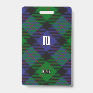 Clan Blair Tartan Badge ID Badge