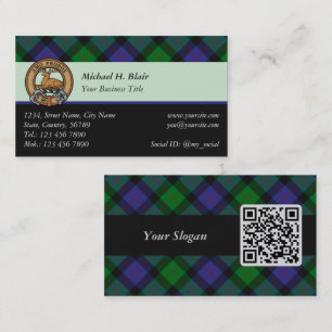 Clan Blair Tartan Business Card