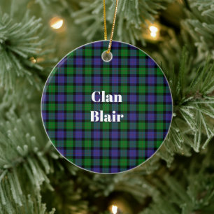 Clan Blair Tartan Ceramic Ornament