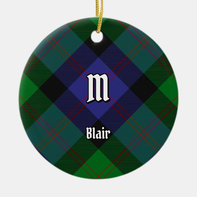 Clan Blair Tartan Ceramic Ornament (Front)
