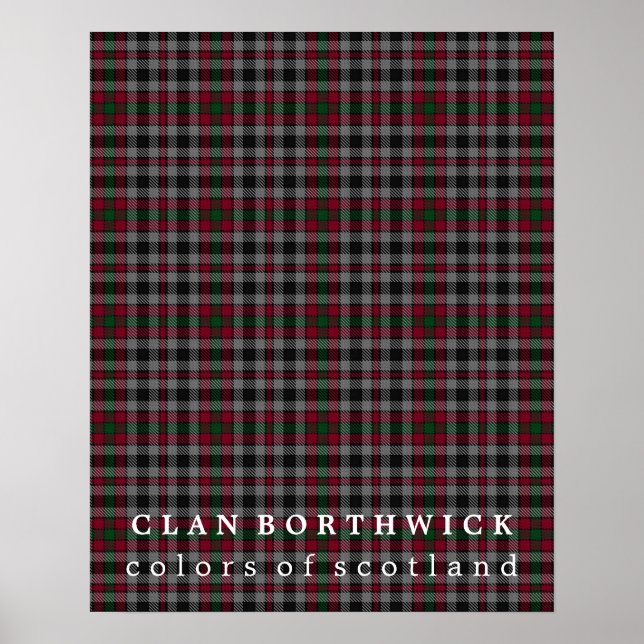 Clan Borthwick Colours of Scotland Tartan Poster (Front)