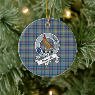 Clan Boswell Badge Tartan Plaid Ceramic Ornament