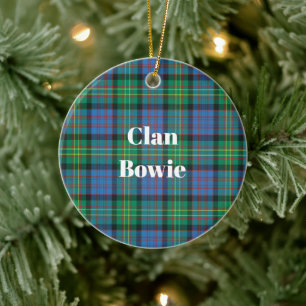 Clan Bowie Ancient Tartan Ceramic Ornament