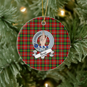 Clan Boyd Badge Tartan Plaid Ceramic Ornament