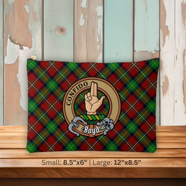 Clan Boyd Crest over Tartan Accessory Pouch (Creator Uploaded)