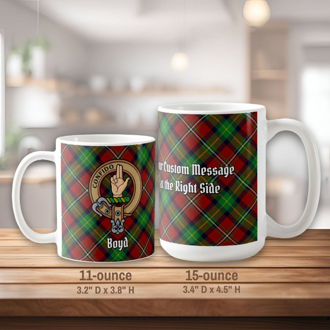 Clan Boyd Crest over Tartan Coffee Mug (Creator Uploaded)
