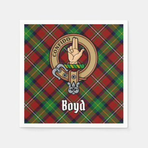 Clan Boyd Crest over Tartan Napkin
