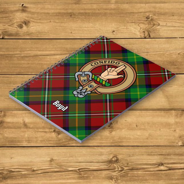 Clan Boyd Crest over Tartan Notebook (Creator Uploaded)