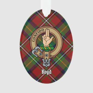 Clan Boyd Crest over Tartan Ornament