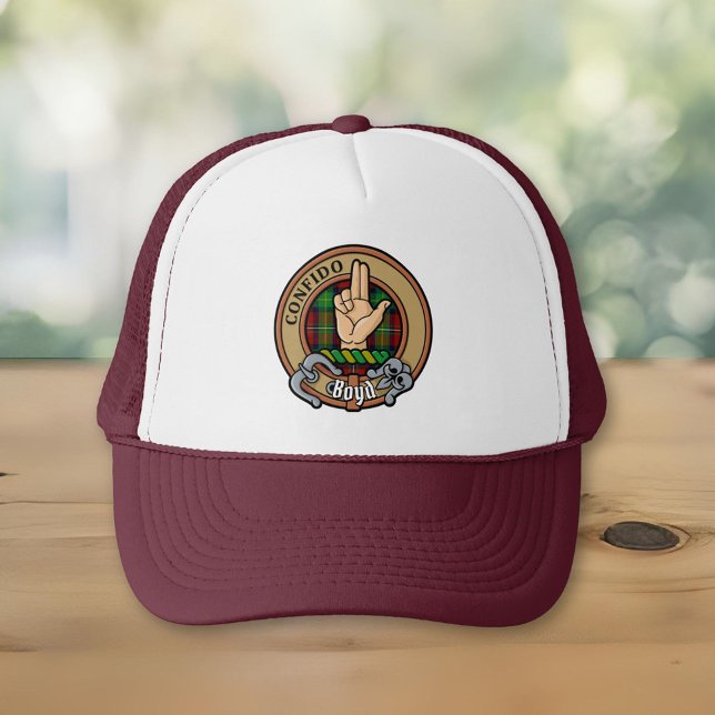 Clan Boyd Crest over Tartan Trucker Hat (Creator Uploaded)