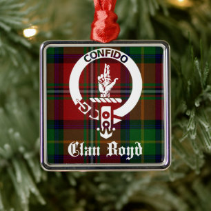 Clan Boyd Crest Tartan Metal Tree Decoration