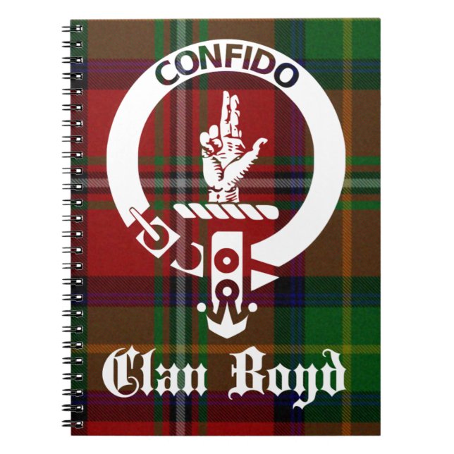 Clan Boyd Crest Tartan Notebook (Front)