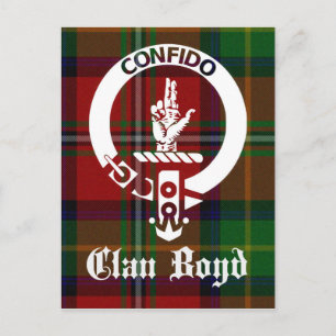 Clan Boyd Crest Tartan Postcard