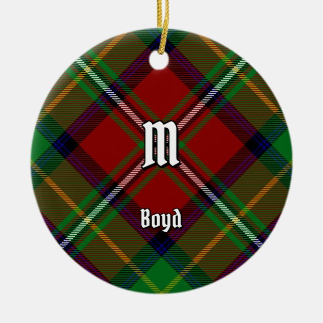 Clan Boyd Tartan Ceramic Ornament (Front)