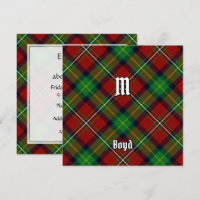Clan Boyd Tartan Invitation