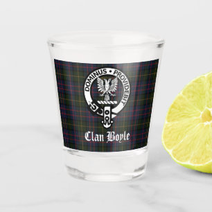 Clan Boyle Crest Badge & Tartan Shot Glass