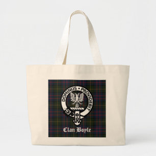 Clan Boyle Crest & Tartan Large Tote Bag