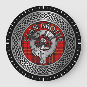 Clan Brodie Crest & Tartan Knot Large Clock
