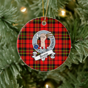 Clan Brodie Modern Badge Tartan Plaid Ceramic Ornament