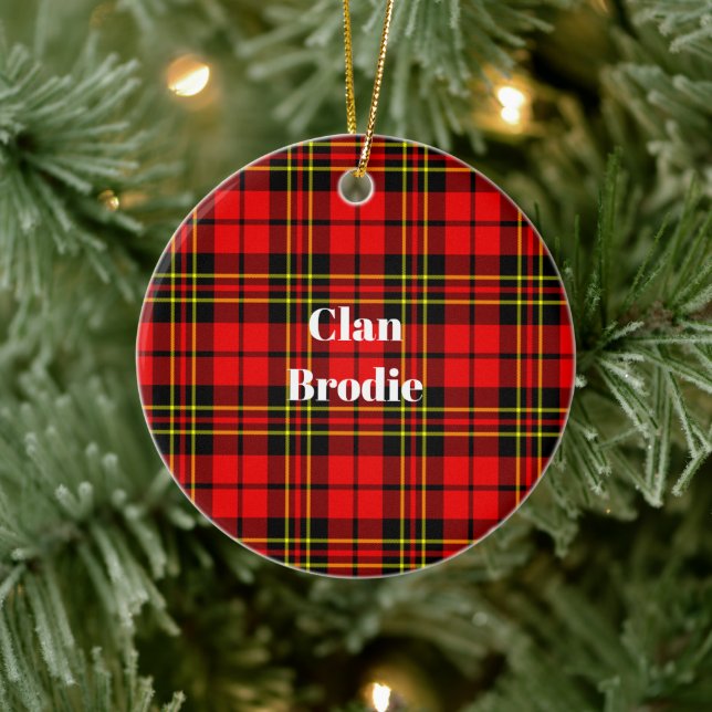 Clan Brodie Modern Tartan Ceramic Ornament (Tree)
