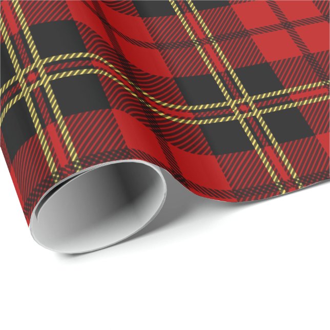 Clan Brodie Red Tartan Plaid Pattern Wrapping Paper (Roll Corner)