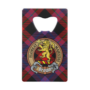 Clan Brown Crest over Tartan