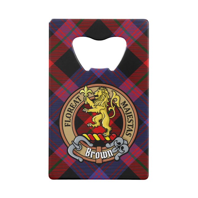 Clan Brown Crest over Tartan (Front)