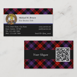 Clan Brown Crest over Tartan Business Card